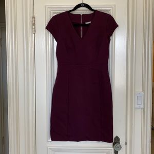 Maroon full zip back knee length dress 8 COMFY